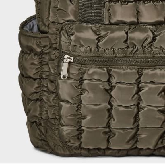 NWT Wild Fable Olive Quilted Backpack - Picture 4 of 11